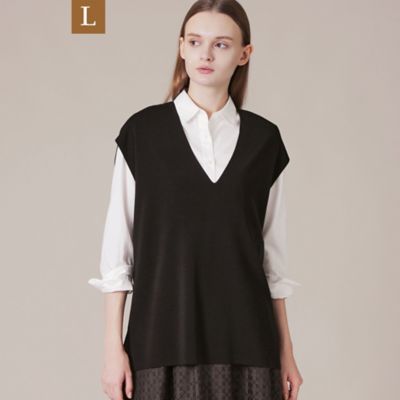 ＜MACKINTOSH LONDON L (Women/大きいサイズ)＞【Ｌ】リアフルニードルニットジレ（Ｇ７Ｎ０３８００＿＿）