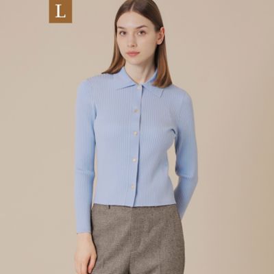 【送料無料】MACKINTOSH LONDON L (Women/大きいサイズ)/マッキントッシュ ロンドンL クリアーニット衿付きカーディガン(G7N07601__) アオ22L トップス【三越伊勢丹/公式】