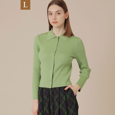 【送料無料】MACKINTOSH LONDON L (Women/大きいサイズ)/マッキントッシュ ロンドンL クリアーニット衿付きカーディガン(G7N07601__) ミドリ70L トップス【三越伊勢丹/公式】