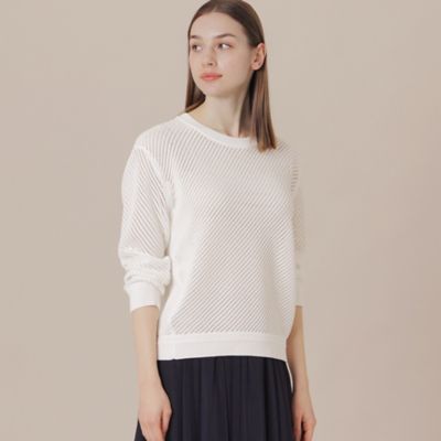 MACKINTOSH LONDON L (Women/大きいサイズ)/マッキントッシュ ロンドンＬ 【L】ダイアゴナルメッシュニットプルオーバー(G7N12510__)