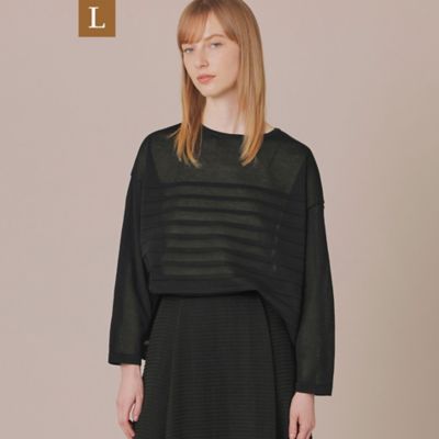 【Ｌ】シースルーボーダーニットプルオーバー（Ｇ７Ｎ１４３１３＿＿）