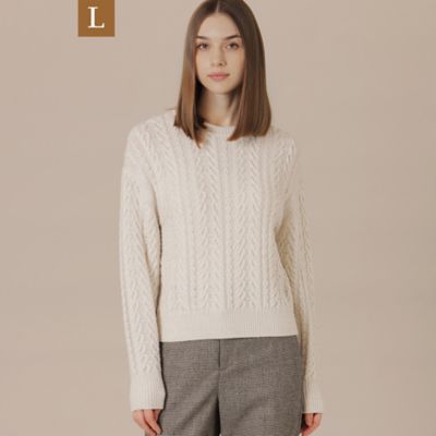 ＜MACKINTOSH LONDON L (Women/大きいサイズ)＞【Ｌ】ブリリアントニットケーブルプルオーバー（Ｇ７Ｎ２１６１９＿＿）
