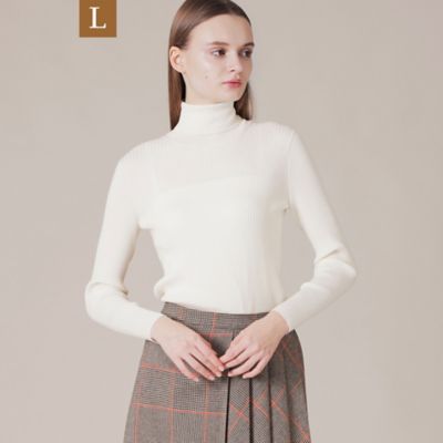 ＜MACKINTOSH LONDON L (Women/大きいサイズ)＞【Ｌ】リアリブニットタートルネックプルオーバー（Ｇ７Ｎ２６８００＿＿）
