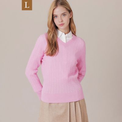 ＜MACKINTOSH LONDON L (Women/大きいサイズ)＞【Ｌ】【Ｔｈｅ　Ｅｓｓｅｎｔｉａｌ　Ｃｏｌｌｅｃｔｉｏｎ】シルクカシミヤケーブルニットプルオーバー（Ｇ７Ｎ３１８０８＿＿）