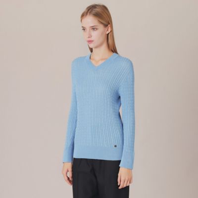 【Ｌ】【Ｔｈｅ　Ｅｓｓｅｎｔｉａｌ　Ｃｏｌｌｅｃｔｉｏｎ】シルクカシミヤケーブルニットプルオーバー（Ｇ７Ｎ３１８０８＿＿）