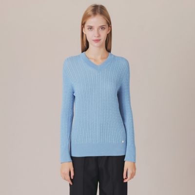 【Ｌ】【Ｔｈｅ　Ｅｓｓｅｎｔｉａｌ　Ｃｏｌｌｅｃｔｉｏｎ】シルクカシミヤケーブルニットプルオーバー（Ｇ７Ｎ３１８０８＿＿）