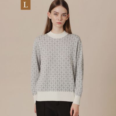 ＜MACKINTOSH LONDON L (Women/大きいサイズ)＞【Ｌ】ブリリアントアンドリュージャカードニットプルオーバー（Ｇ７Ｎ３８６２６＿＿）