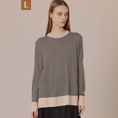 【Ｌ】ウールボーダークルーネックニットプルオーバー（Ｇ７Ｎ３９２０５＿＿）