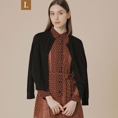 ＜MACKINTOSH LONDON L (Women/大きいサイズ)＞【Ｌ】クリアニットレーシーカーディガン（Ｇ７Ｎ６４６０１＿＿）