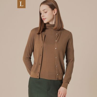 【送料無料】MACKINTOSH LONDON L (Women/大きいサイズ)/マッキントッシュ ロンドンL クリアニットレーシーカーディガン(G7N64601__) チャ50L トップス【三越伊勢丹/公式】