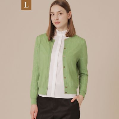 【送料無料】MACKINTOSH LONDON L (Women/大きいサイズ)/マッキントッシュ ロンドンL クリアニットレーシーカーディガン(G7N64601__) ミドリ70L トップス【三越伊勢丹/公式】