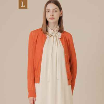 【送料無料】MACKINTOSH LONDON L (Women/大きいサイズ)/マッキントッシュ ロンドンL クリアニットレーシーカーディガン(G7N64601__) オレンジ80L トップス【三越伊勢丹/公式】
