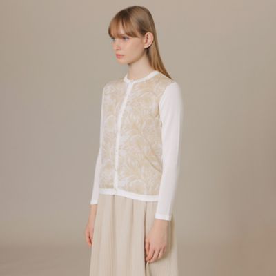 【Ｌ】【ＢＩＢＵＲＹ　ＦＬＯＷＥＲ　００１】ドローイングシャドーバイブリーコンビカーディガン（Ｇ７Ｎ７８１０５＿＿）