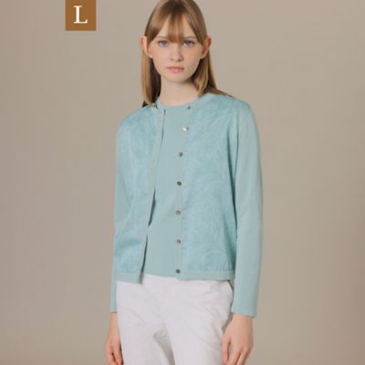 【Ｌ】【ＢＩＢＵＲＹ　ＦＬＯＷＥＲ　００１】ドローイングシャドーバイブリーコンビカーディガン（Ｇ７Ｎ７８１０５＿＿）