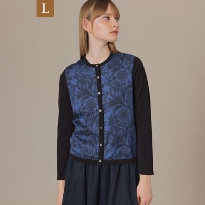 【Ｌ】【ＢＩＢＵＲＹ　ＦＬＯＷＥＲ　００１】ドローイングシャドーバイブリーコンビカーディガン（Ｇ７Ｎ７８１０５＿＿）