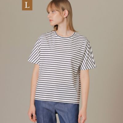 【Ｌ】【Ｔｈｅ　Ｅｓｓｅｎｔｉａｌ　Ｃｏｌｌｅｃｔｉｏｎ】プレーティング天竺ボーダーリラックスＴシャツ（Ｇ７Ｐ０７１７８＿＿）