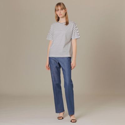 【Ｌ】【Ｔｈｅ　Ｅｓｓｅｎｔｉａｌ　Ｃｏｌｌｅｃｔｉｏｎ】プレーティング天竺ボーダーリラックスＴシャツ（Ｇ７Ｐ０７１７８＿＿）