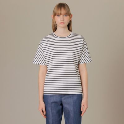 【Ｌ】【Ｔｈｅ　Ｅｓｓｅｎｔｉａｌ　Ｃｏｌｌｅｃｔｉｏｎ】プレーティング天竺ボーダーリラックスＴシャツ（Ｇ７Ｐ０７１７８＿＿）