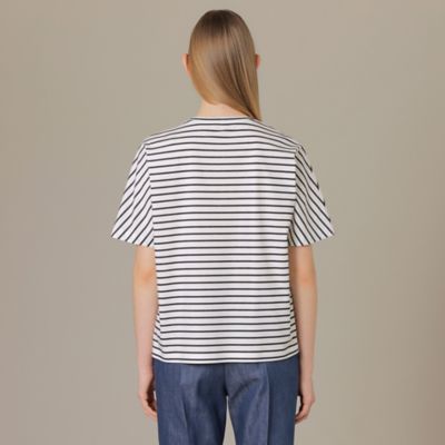 【Ｌ】【Ｔｈｅ　Ｅｓｓｅｎｔｉａｌ　Ｃｏｌｌｅｃｔｉｏｎ】プレーティング天竺ボーダーリラックスＴシャツ（Ｇ７Ｐ０７１７８＿＿）