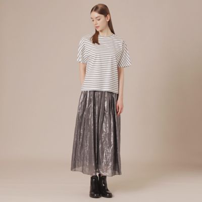 【Ｌ】【Ｔｈｅ　Ｅｓｓｅｎｔｉａｌ　Ｃｏｌｌｅｃｔｉｏｎ】プレーティング天竺ボーダーリラックスＴシャツ（Ｇ７Ｐ０７３７８＿＿）