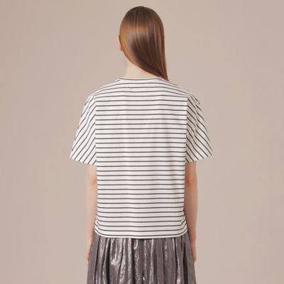 Ｌ】【Ｔｈｅ Ｅｓｓｅｎｔｉａｌ Ｃｏｌｌｅｃｔｉｏｎ】プレーティング天竺ボーダーリラックスＴシャツ（Ｇ７Ｐ０７３７８＿＿） | MACKINTOSH  LONDON L (Women/大きいサイズ)/マッキントッシュ ロンドンＬ | 三越伊勢丹オンラインストア・通販【公式】