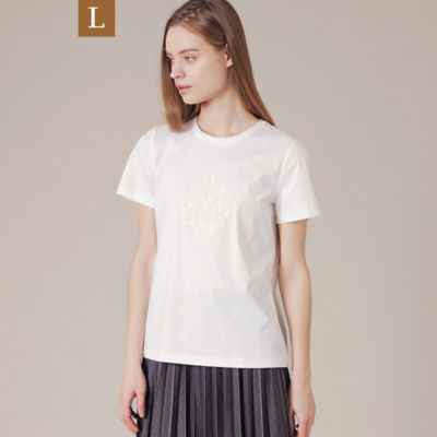 ＜MACKINTOSH LONDON L (Women/大きいサイズ)＞【Ｌ】【ＢＩＢＵＲＹ　ＦＬＯＷＥＲ　００２】エンブロイダリーＴシャツ（Ｇ７Ｐ０７７６４＿＿）