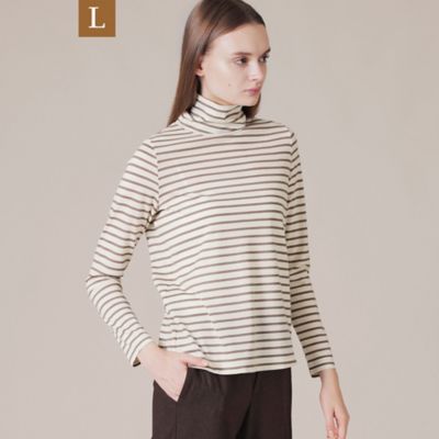 ＜MACKINTOSH LONDON L (Women/大きいサイズ)＞【Ｌ】ウォッシャブルウール天竺ボーダープルオーバー（Ｇ７Ｐ０７８５９＿＿）