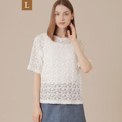 ＜MACKINTOSH LONDON L (Women/大きいサイズ)＞【Ｌ】フラワーレースジャージープルオーバー（Ｇ７Ｐ０８６０７＿＿）