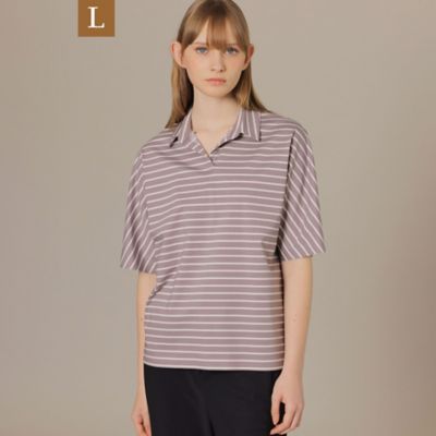 ＜MACKINTOSH LONDON L (Women/大きいサイズ)＞【Ｌ】【Ｔｈｅ　Ｅｓｓｅｎｔｉａｌ　Ｃｏｌｌｅｃｔｉｏｎ】プレーティング天竺ボーダープルオーバー（Ｇ７Ｐ１１１７８＿＿）