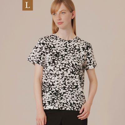 ＜MACKINTOSH LONDON L (Women/大きいサイズ)＞【Ｌ】シルエットフラワーＴシャツ（Ｇ７Ｐ１８３６６＿＿）