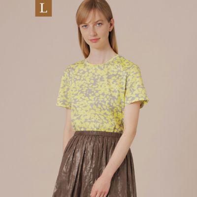 【Ｌ】シルエットフラワーＴシャツ（Ｇ７Ｐ１８３６６＿＿）