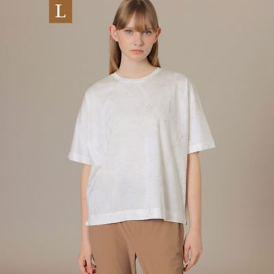 ＜MACKINTOSH LONDON L (Women/大きいサイズ)＞【Ｌ】【ＢＩＢＵＲＹ　ＦＬＯＷＥＲ　００１】ドローイングバイブリーフォイルプリントＴシャツ（Ｇ７Ｐ１９１６７＿＿）