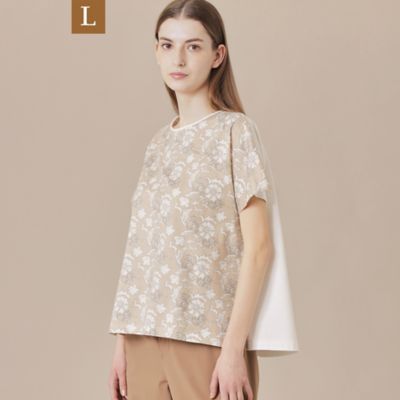 【Ｌ】【婦人画報掲載】【ＢＩＢＵＲＹ　ＦＬＯＷＥＲ】カラーバイブリーフラワープリントＴシャツ（Ｇ７Ｐ１９５５９＿＿）
