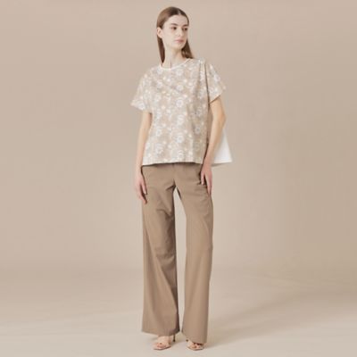 【Ｌ】【婦人画報掲載】【ＢＩＢＵＲＹ　ＦＬＯＷＥＲ】カラーバイブリーフラワープリントＴシャツ（Ｇ７Ｐ１９５５９＿＿）