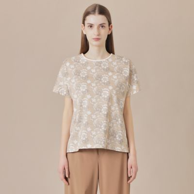 【Ｌ】【婦人画報掲載】【ＢＩＢＵＲＹ　ＦＬＯＷＥＲ】カラーバイブリーフラワープリントＴシャツ（Ｇ７Ｐ１９５５９＿＿）