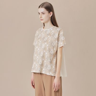【Ｌ】【婦人画報掲載】【ＢＩＢＵＲＹ　ＦＬＯＷＥＲ】カラーバイブリーフラワープリントＴシャツ（Ｇ７Ｐ１９５５９＿＿）