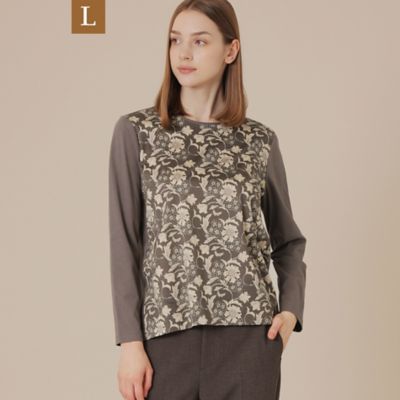 ＜MACKINTOSH LONDON L (Women/大きいサイズ)＞【Ｌ】【ＢＩＢＵＲＹ　ＦＬＯＷＥＲ】オータムバイブリーコンビプルオーバー（Ｇ７Ｐ１９６５９＿＿）