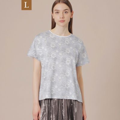 ＜MACKINTOSH LONDON L (Women/大きいサイズ)＞【Ｌ】【婦人画報掲載】【ＢＩＢＵＲＹ　ＦＬＯＷＥＲ】カラーバイブリーフラワープリントＴシャツ（Ｇ７Ｐ３１３７２＿＿）