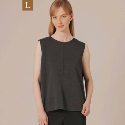 【Ｌ】ストレッチサッカーストライプノースリーブブラウス（Ｇ７Ｐ３２３６３＿＿）