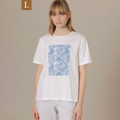 【Ｌ】【ＢＩＢＵＲＹ　ＦＬＯＷＥＲ　００１】ドローイングバイブリースクエアプリントＴシャツ（Ｇ７Ｐ３３１８３＿＿）