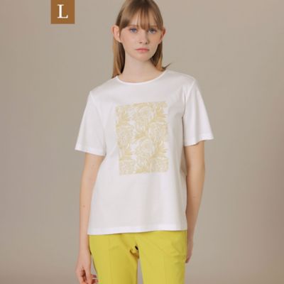 ＜MACKINTOSH LONDON L (Women/大きいサイズ)＞【Ｌ】【ＢＩＢＵＲＹ　ＦＬＯＷＥＲ　００１】ドローイングバイブリースクエアプリントＴシャツ（Ｇ７Ｐ３３１８３＿＿）