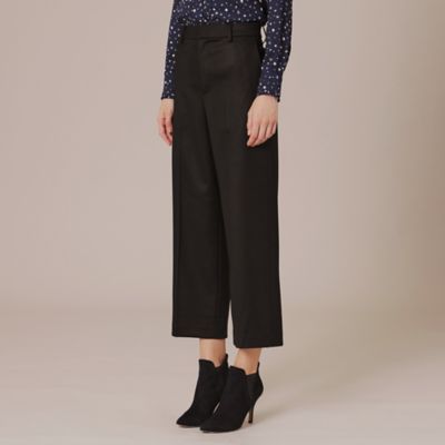 L】ハイカウントフラノクロップドワイドパンツ
