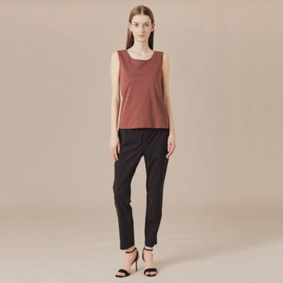 【Ｌ】【婦人画報掲載】【Ｌｅｓｂｕｒｙ　Ｅａｓｙ　Ｐａｎｔｓ／レスベリー　イージーパンツ】トリコットストレッチクロップトパンツ（Ｇ７Ｒ０５５