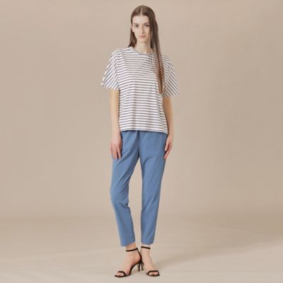 【Ｌ】【婦人画報掲載】【Ｌｅｓｂｕｒｙ　Ｅａｓｙ　Ｐａｎｔｓ／レスベリー　イージーパンツ】トリコットストレッチクロップトパンツ（Ｇ７Ｒ０５５