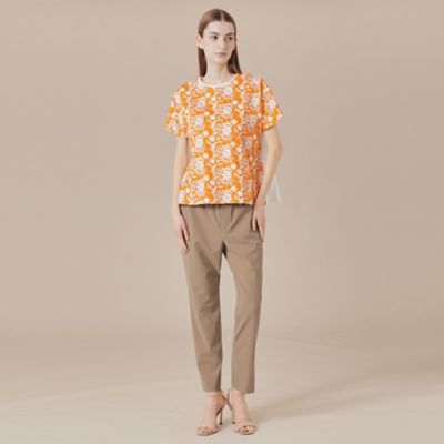 【Ｌ】【婦人画報掲載】【Ｌｅｓｂｕｒｙ　Ｅａｓｙ　Ｐａｎｔｓ／レスベリー　イージーパンツ】トリコットストレッチクロップトパンツ（Ｇ７Ｒ０５５