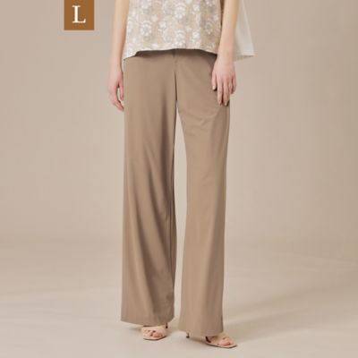 【Ｌ】【Ｌｅｓｂｕｒｙ　Ｅａｓｙ　Ｐａｎｔｓ／レスベリー　イージーパンツ】トリコットストレッチワイドパンツ（Ｇ７Ｒ１３５４３＿＿）