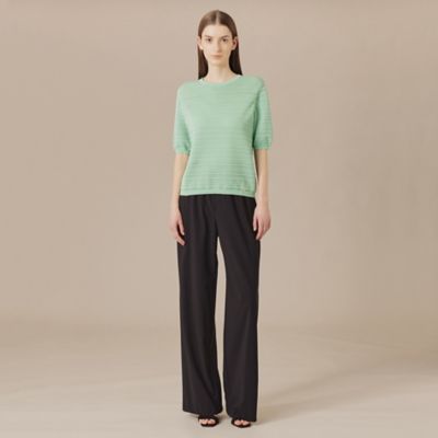 【Ｌ】【Ｌｅｓｂｕｒｙ　Ｅａｓｙ　Ｐａｎｔｓ／レスベリー　イージーパンツ】トリコットストレッチワイドパンツ（Ｇ７Ｒ１３５４３＿＿）