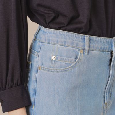 【Ｌ】コットンリネンデニムワイドパンツ（Ｇ７Ｒ１５５１７＿＿）