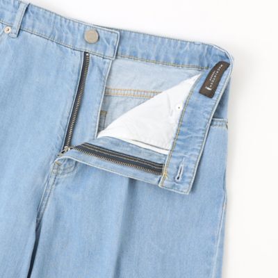 【Ｌ】コットンリネンデニムワイドパンツ（Ｇ７Ｒ１５５１７＿＿）