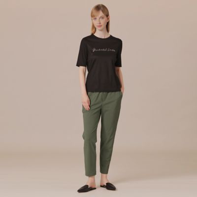【Ｌ】【Ｌｅｓｂｕｒｙ　Ｅａｓｙ　Ｐａｎｔｓ／レスベリー　イージーパンツ　】トリコットストレッチクロップドパンツ（Ｇ７Ｒ８５３３５＿＿）